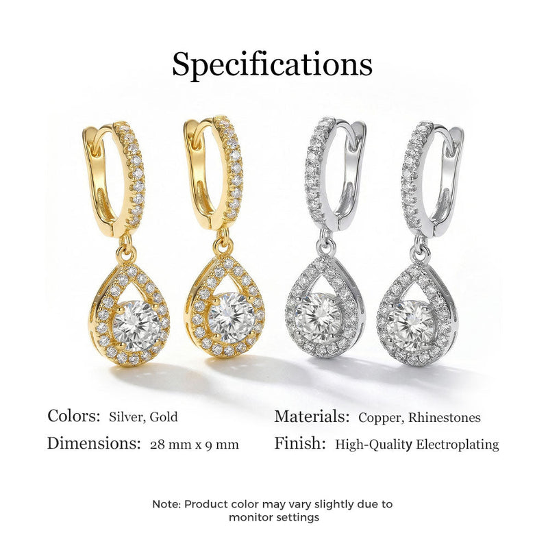 Elegant Teardrop Dangle Hoop Earrings