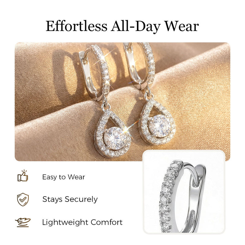 Elegant Teardrop Dangle Hoop Earrings
