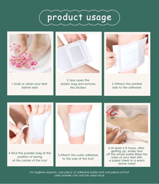 100% Merbal & Gentle Ingredient Detox Foot Patch RG (1 BOX = 20 PATCHES-BUY 1 GET 3 FREE)